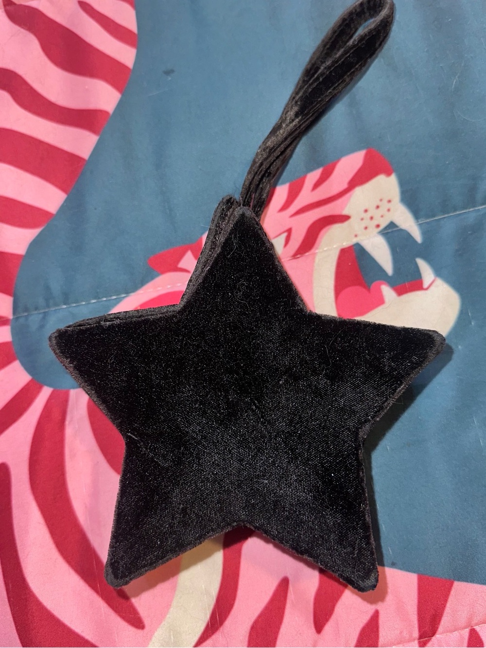 Vintage Black Star Wristlet Clutch - Velvet Star Mini Bag
